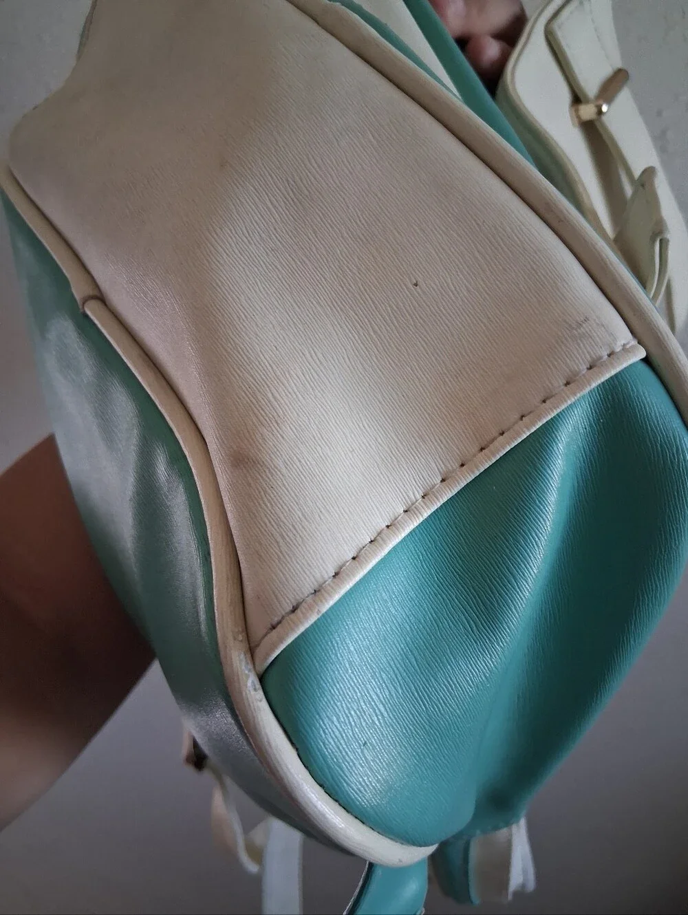 BTS Teal And White Backpack